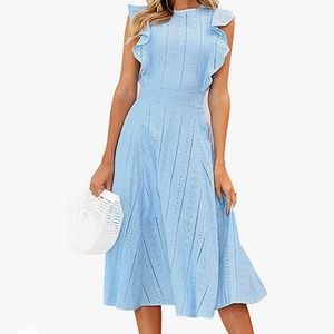 Blue eyelet dress